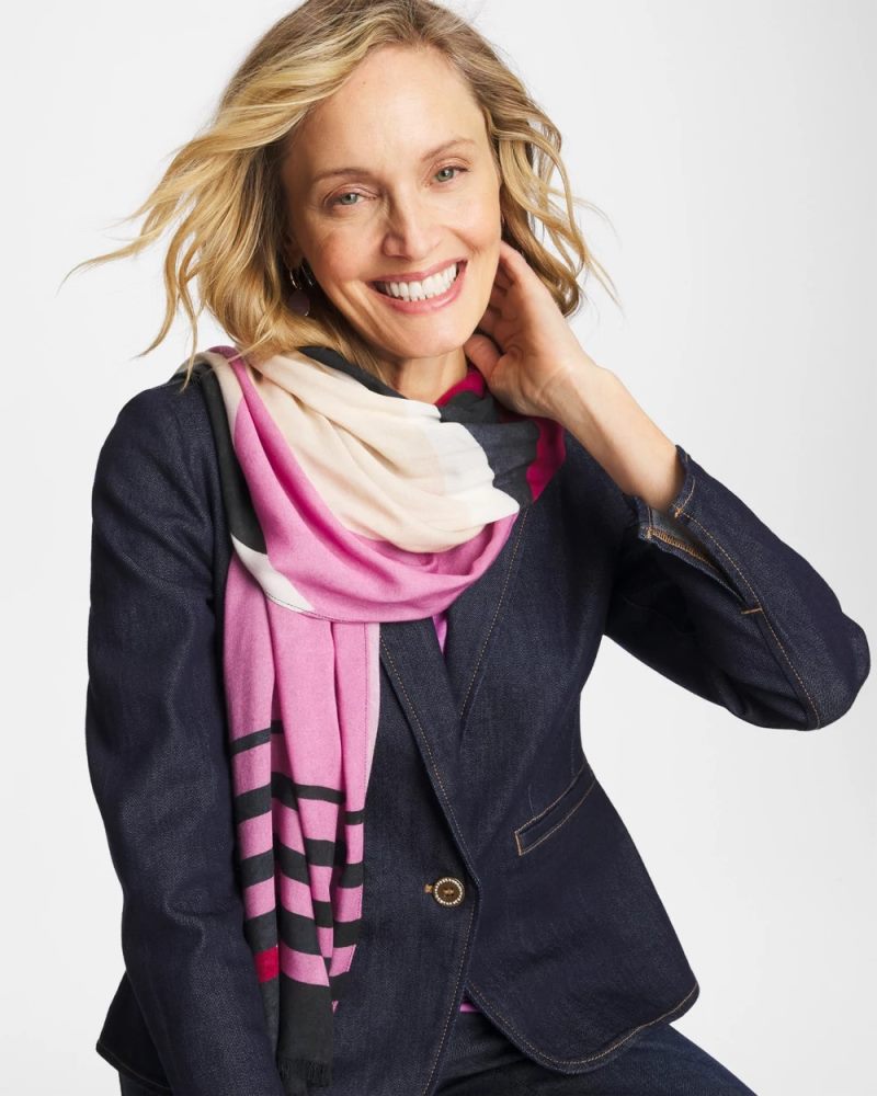 Chicos Berry Compote Oblong Scarf - BERRY COMPOTE