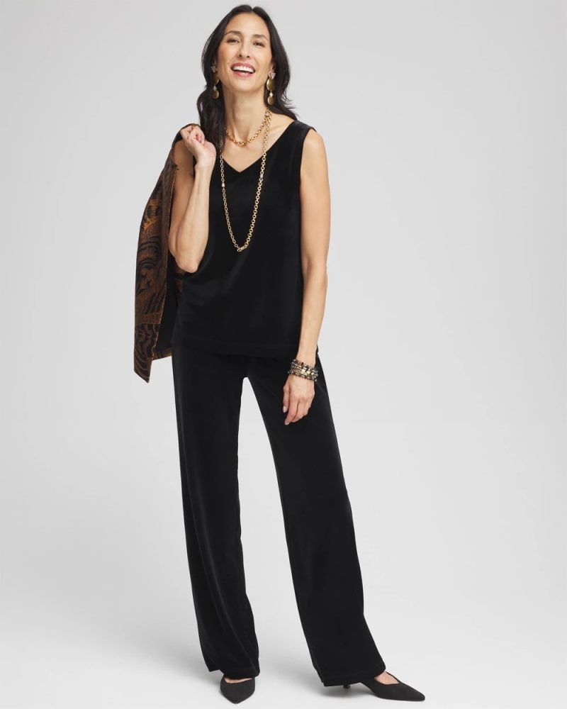 Chicos Travelers™ Velvet No Tummy Pants - TRAVELERS BLACK