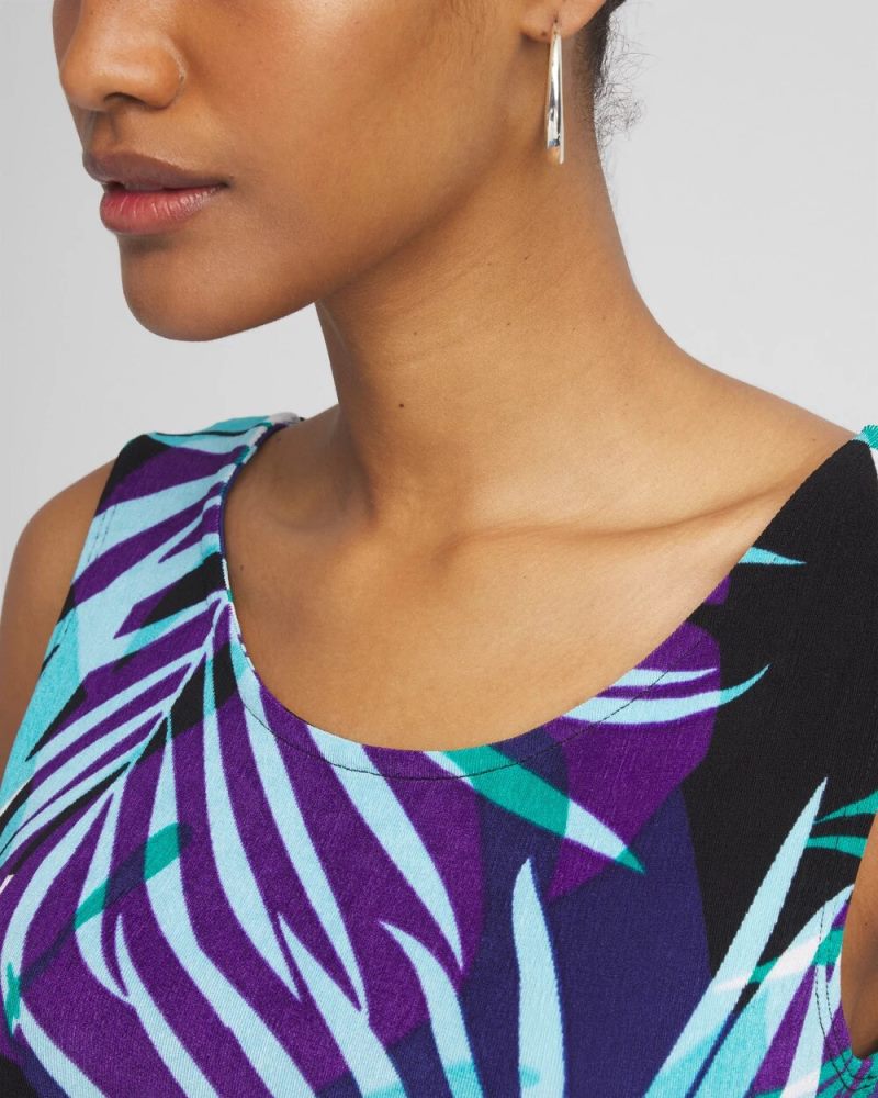 Chicos Travelers™ Tropical Nights Convertible Tank - TURQ BLUE