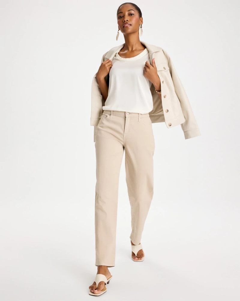 Chicos Boyfriend Relaxed Crop Jeans - SMOKEY TAUPE