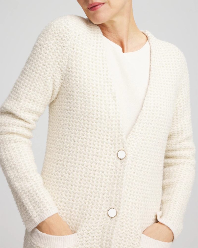 Chicos Fur Trim Cardigan - ENGLISH CREAM