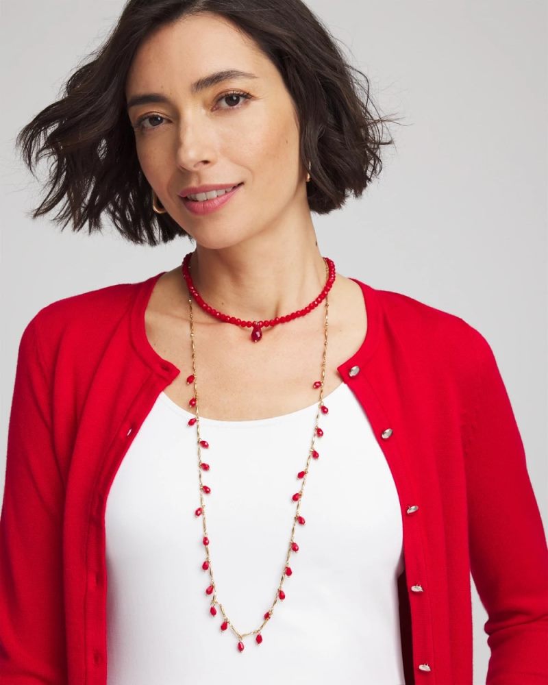 Chicos Convertible Red Necklace - RED