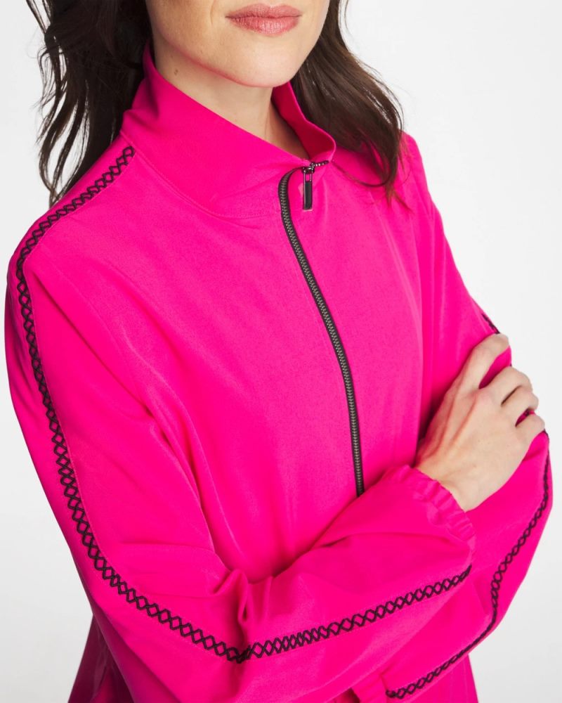 Chicos Zenergy® UPF Lattice-Trim Jacket - EUROPA PINK