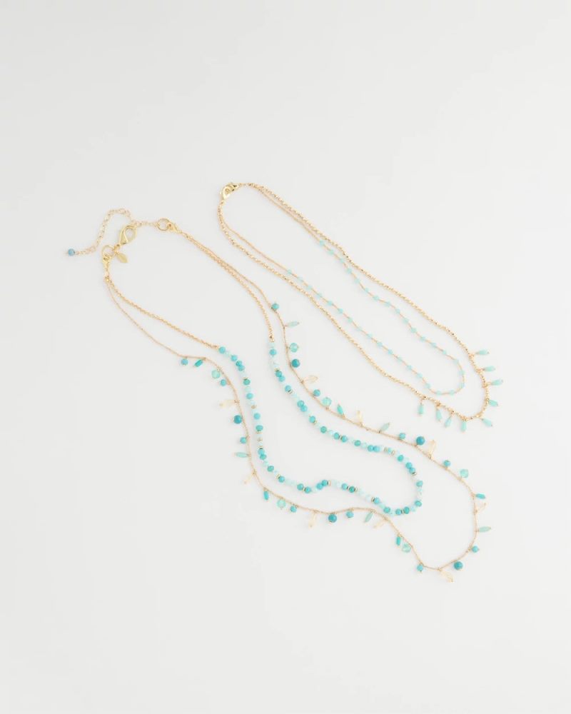 Chicos Multi-Strand Aqua Layering Necklace - AQUA