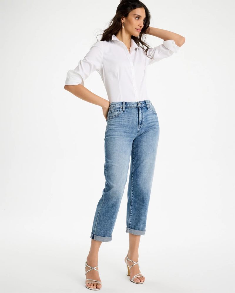 Chicos No Iron Fitted Stretch Shirt - OPTIC WHITE