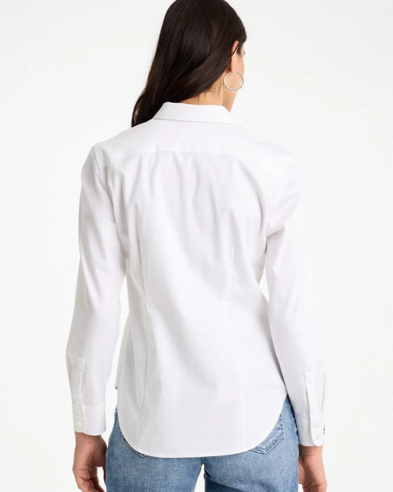 Chicos No Iron Fitted Stretch Shirt - OPTIC WHITE