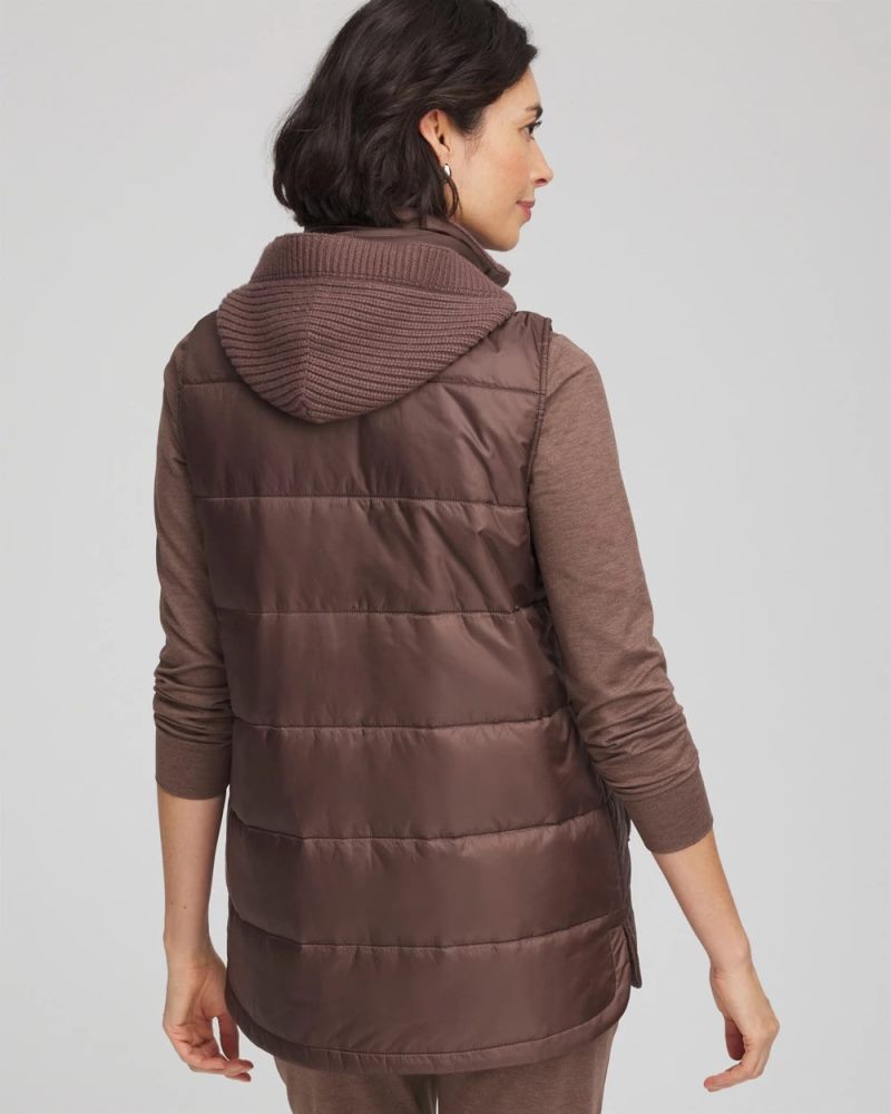 Chicos Zenergy® Quilted Hooded Vest - WALNUT
