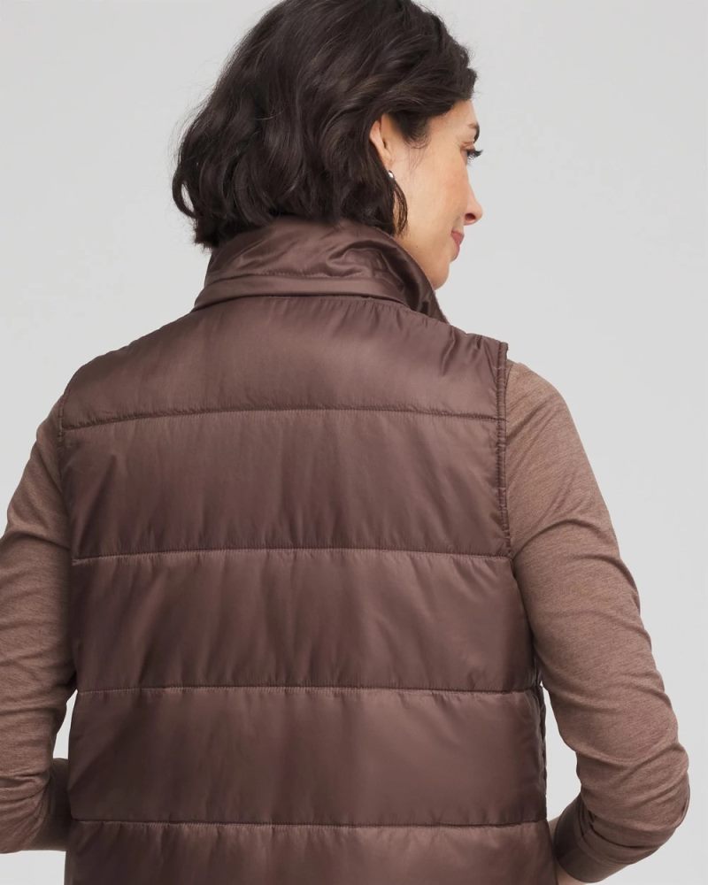 Chicos Zenergy® Quilted Hooded Vest - WALNUT