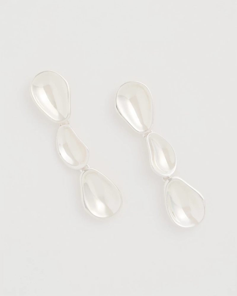 Chicos Silvertone Linear Drop Earrings - SILVER