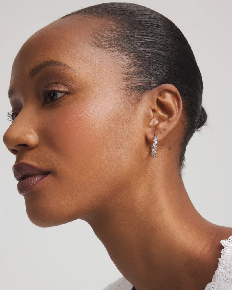 Chicos No Droop® Silvertone Hoop Earrings - SILVER