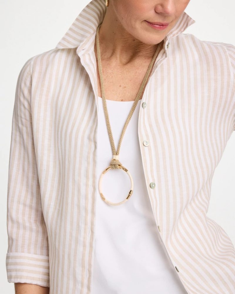 Chicos Large Open Pendant Necklace - NEUTRAL