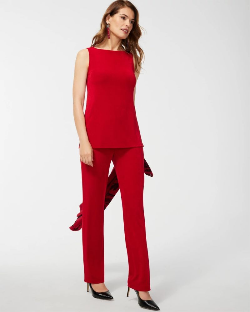 Chicos Travelers™ No Tummy Pants - RED ALLURE