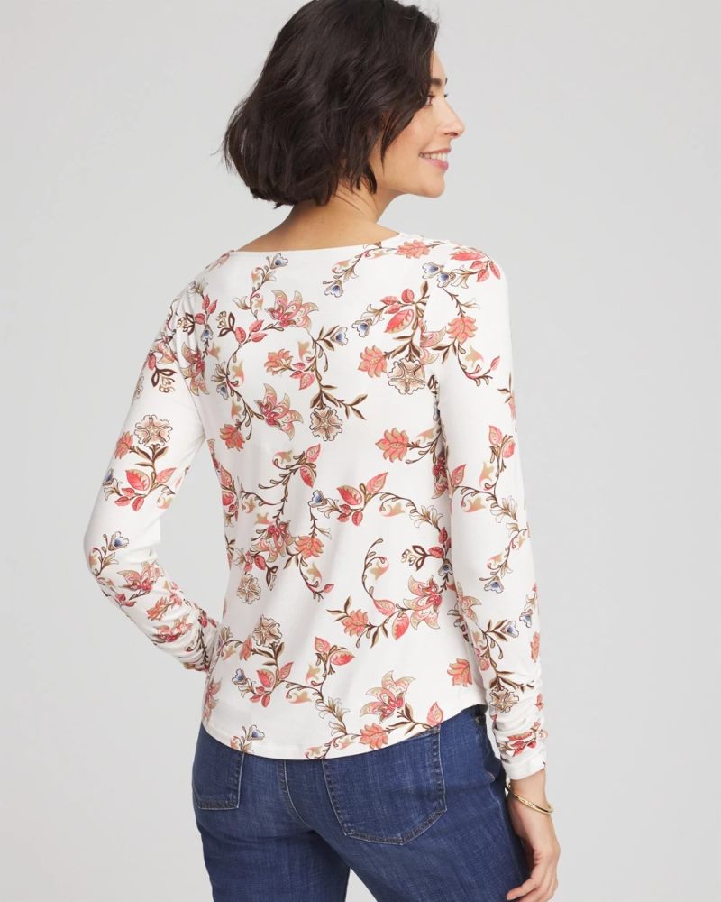Chicos Touch of Cool™ Long-Sleeved Cowlneck Tee - ECRU