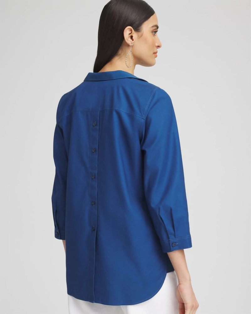 Chicos No Iron Paisley Buttonback Tunic - SEAPORT