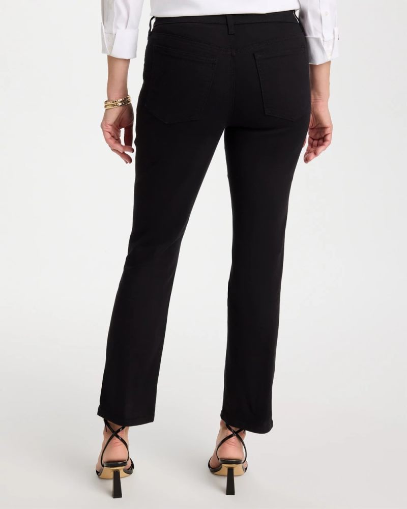 Chicos Pull-On Straight Jeans - BLACK