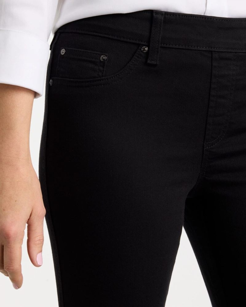 Chicos Pull-On Straight Jeans - BLACK