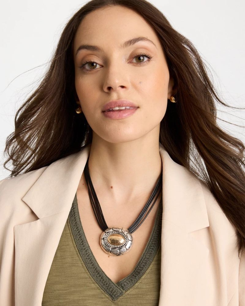 Chicos Mixed Metal Pendant Necklace - MIXED METALS