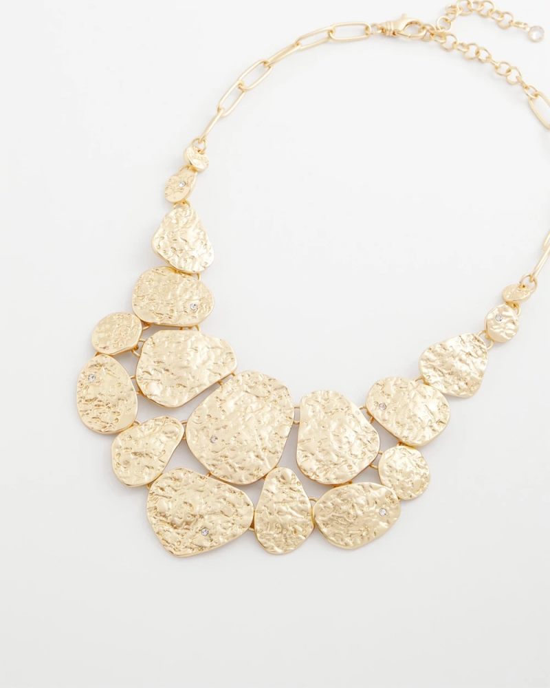 Chicos Molten Goldtone Bib Necklace - GOLD