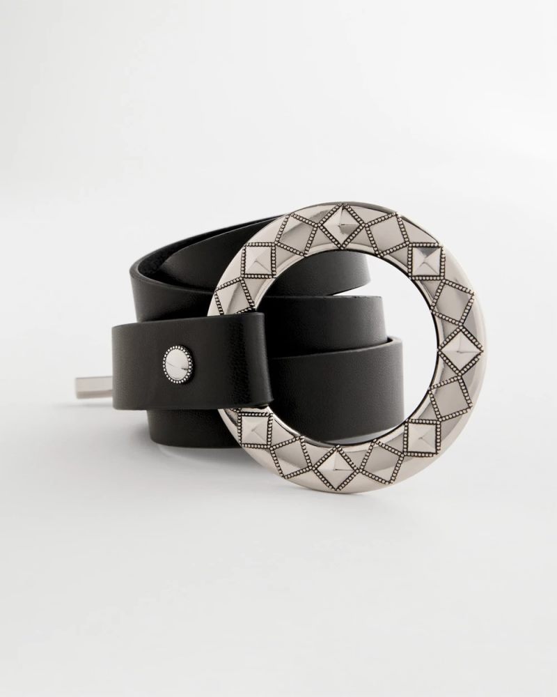 Chicos Silver Toggle Trouser Belt - BLACK/SILVER