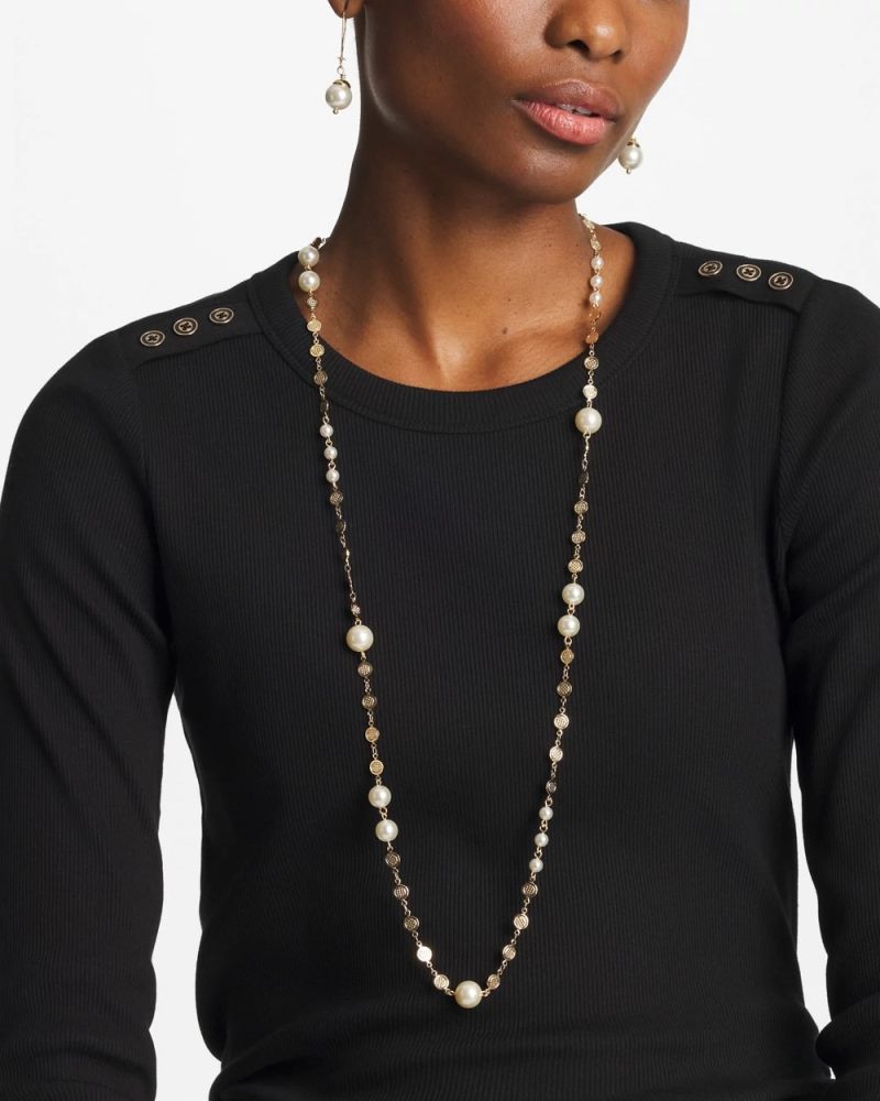 Chicos Pearl and Link Necklace - PEARL
