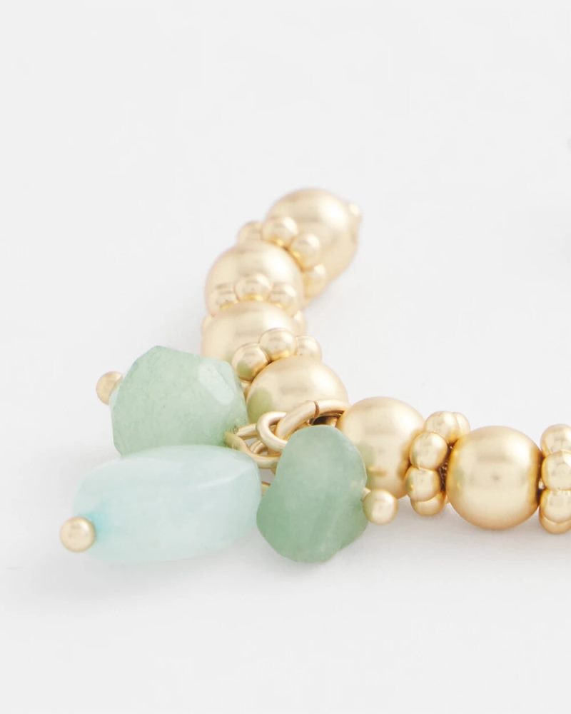 Chicos No Droop® Gem Beaded Hoop Earrings - GOLD
