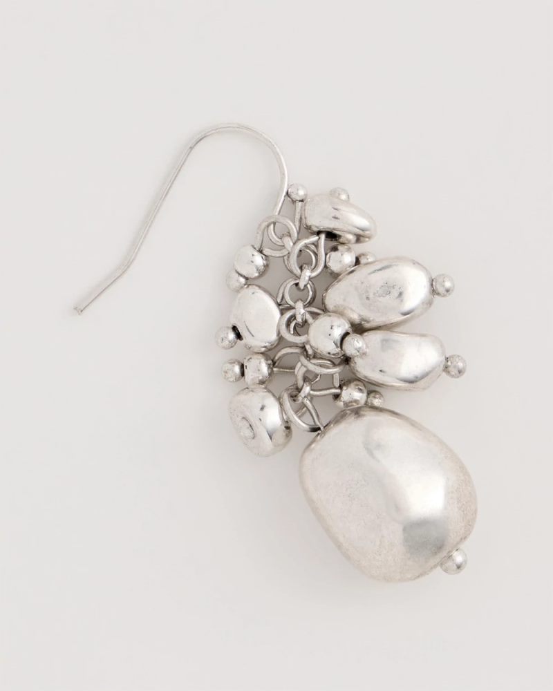 Chicos Silvertone Cluster Earrings - SILVER