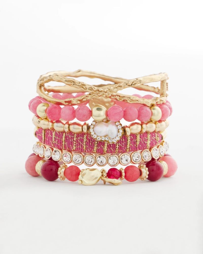 Chicos Thread Wrapped Cuff Bracelet - PINK