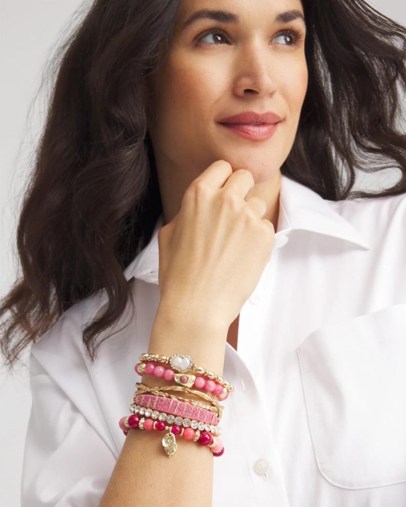 Chicos Thread Wrapped Cuff Bracelet - PINK