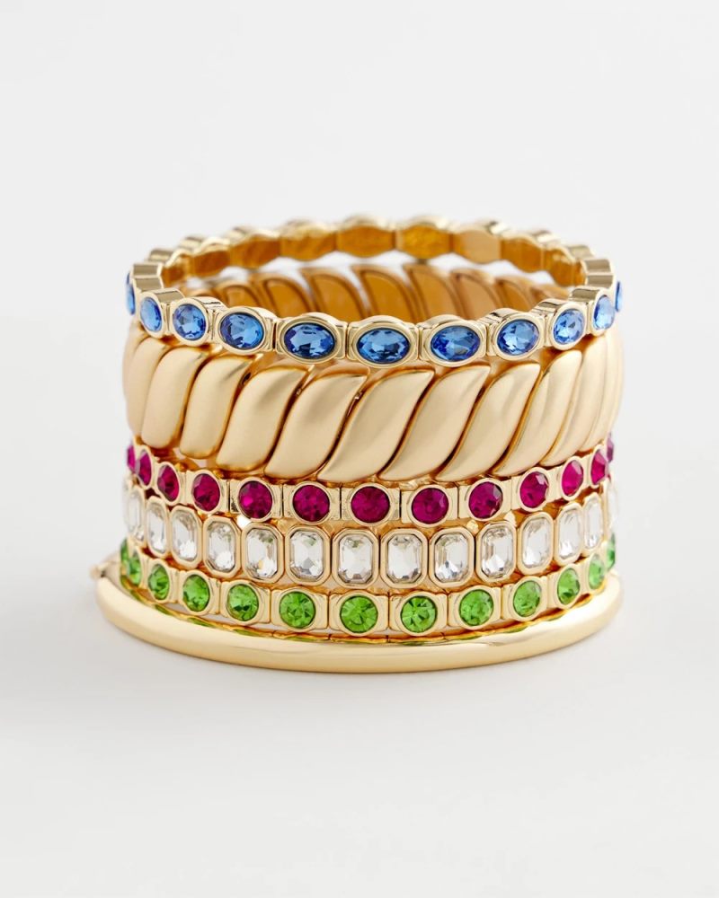 Chicos Small Faceted Stretch Bracelet - PINK