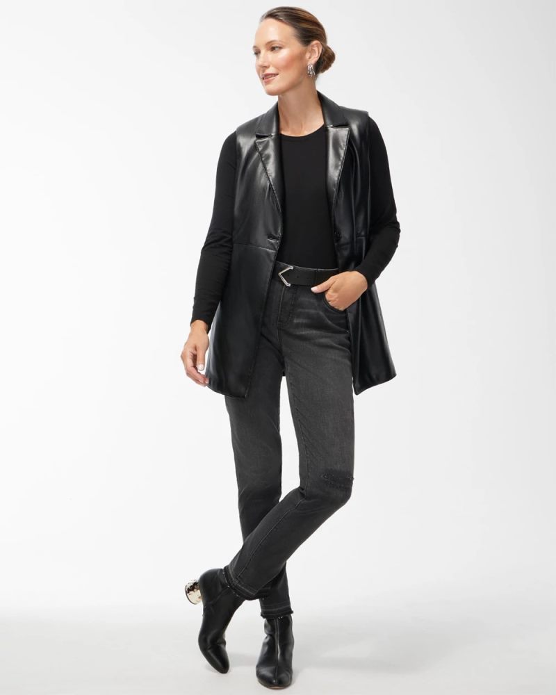 Chicos Pima Layering Tee - BLACK