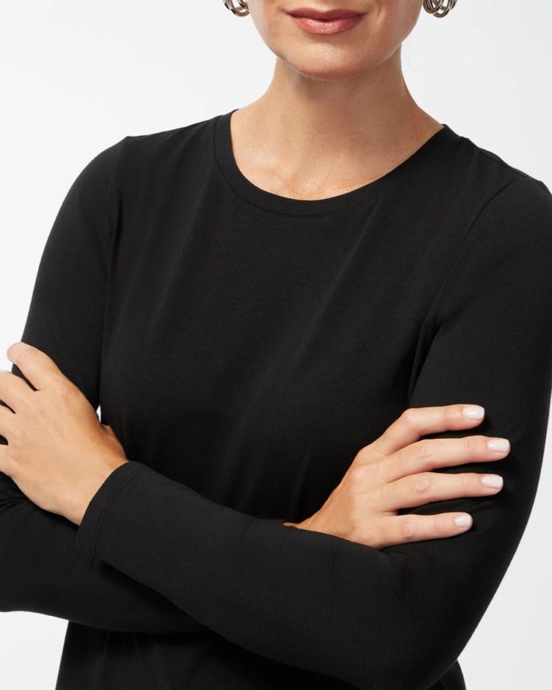 Chicos Pima Layering Tee - BLACK