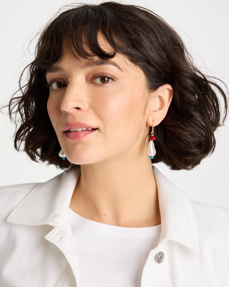 Chicos Beaded Linear Drop Earrings - MULTI