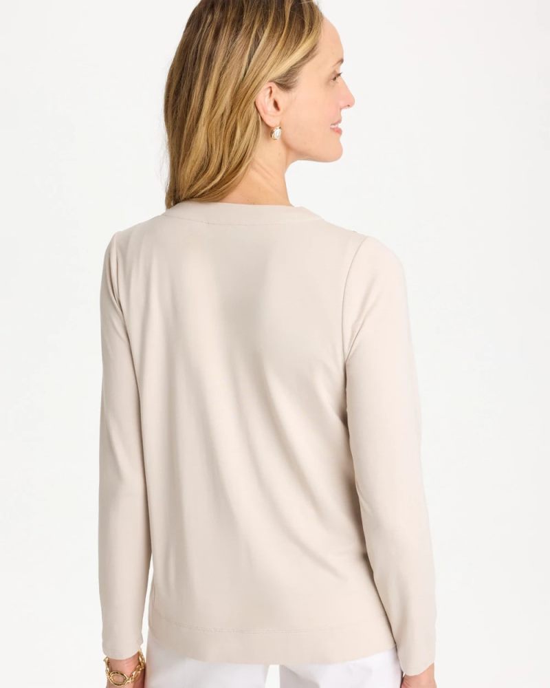 Chicos Knit Sequin Cardigan - SMOKEY TAUPE