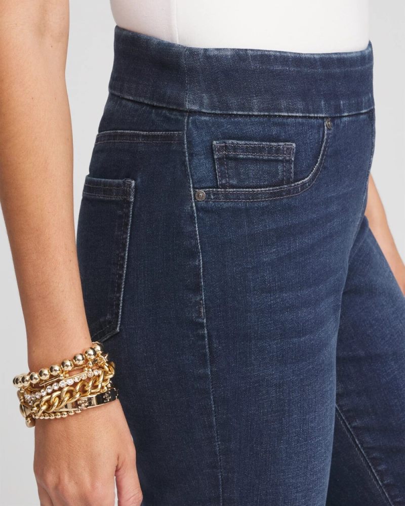 Chicos Denim Slim Pull-On Boot-Cut Jeggings - LUNABELLE INDIGO