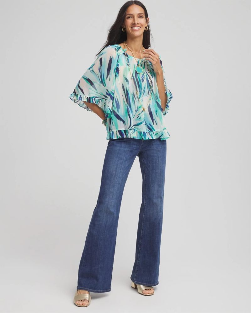 Chicos Georgette Batwing Blouse - SEASPRAY