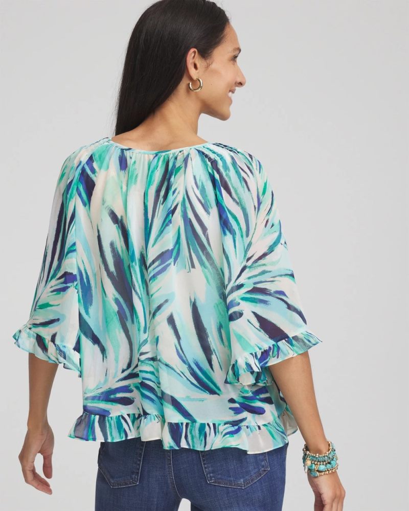 Chicos Georgette Batwing Blouse - SEASPRAY
