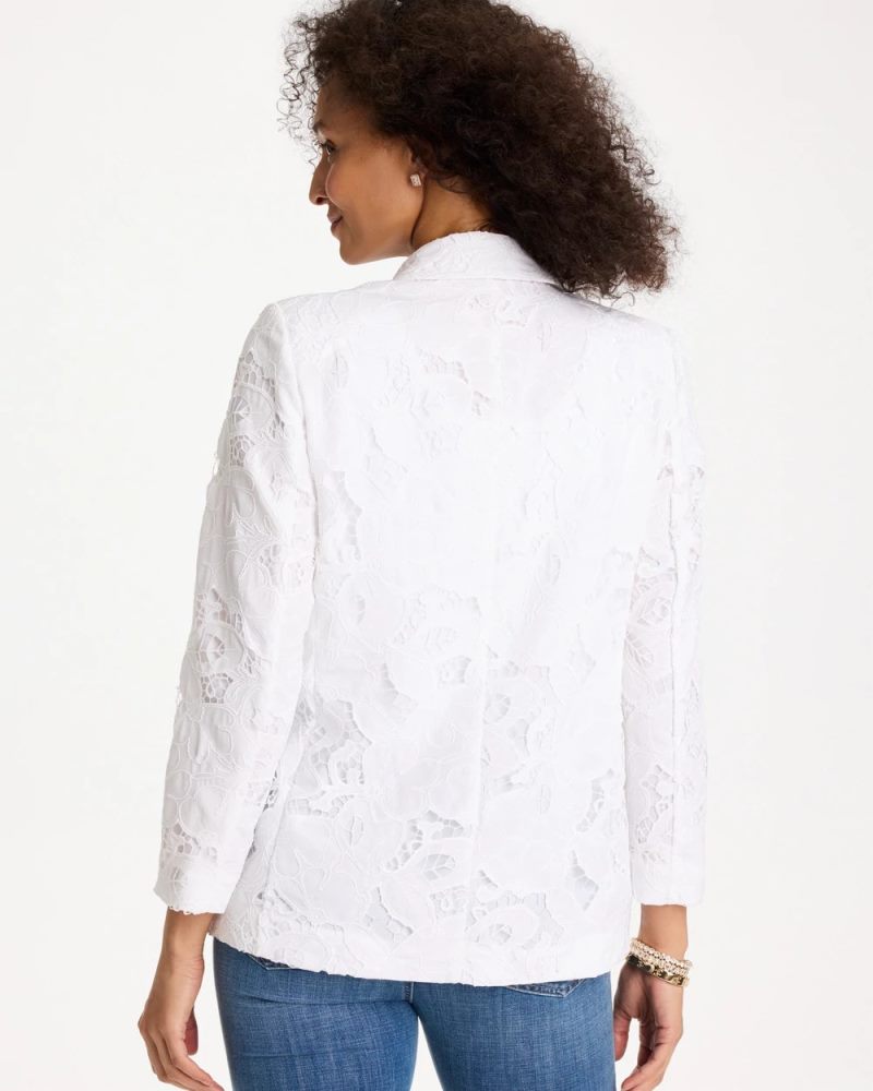 Chicos Classic Lace Blazer - ALABASTER