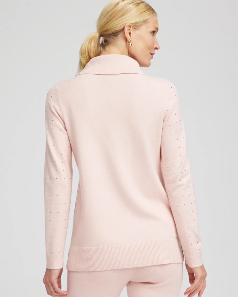 Chicos Zenergy® Luxe Diamante Cowlneck Tunic - ROSE SMOKE