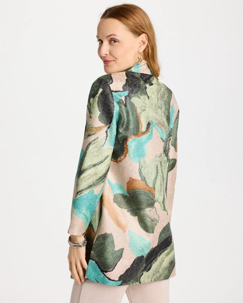Chicos Travelers™ Soft Bloom Reversible Crushed Jacket - KELP FOREST