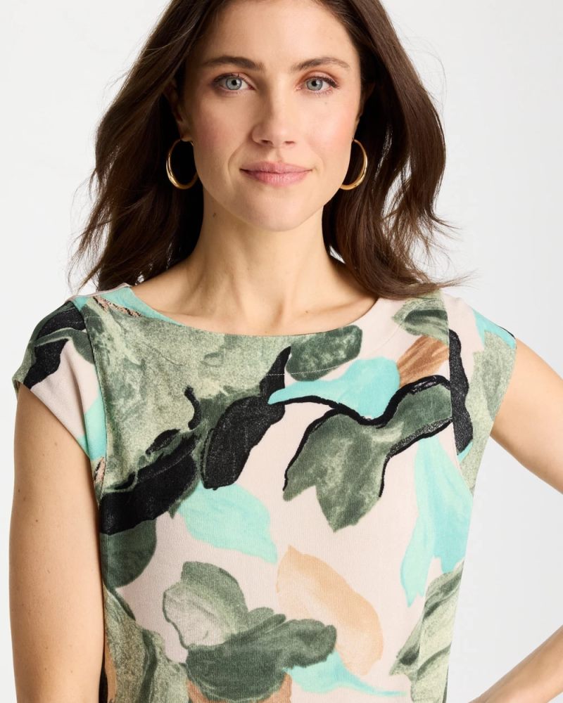 Chicos Travelers™ Soft Bloom Midi Dress - KELP FOREST