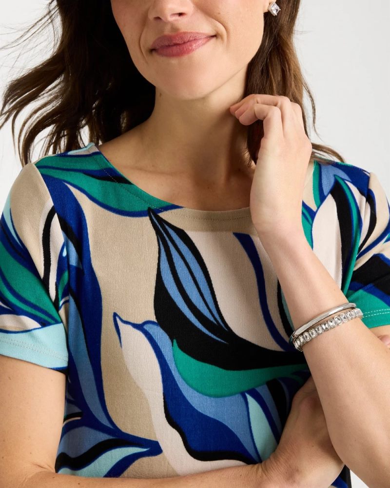 Chicos Travelers™ Marble Flora Swing Dress - RICH COBALT