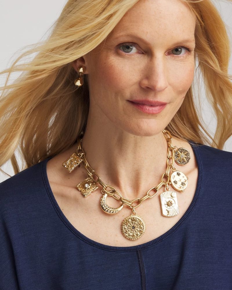 Chicos Gold Celestial Charm Necklace - GOLD