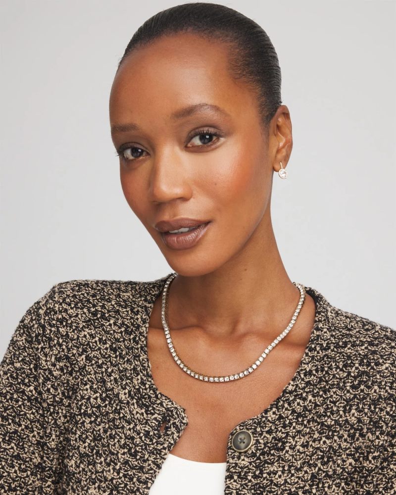 Chicos Vintage Tennis Necklace - GOLD