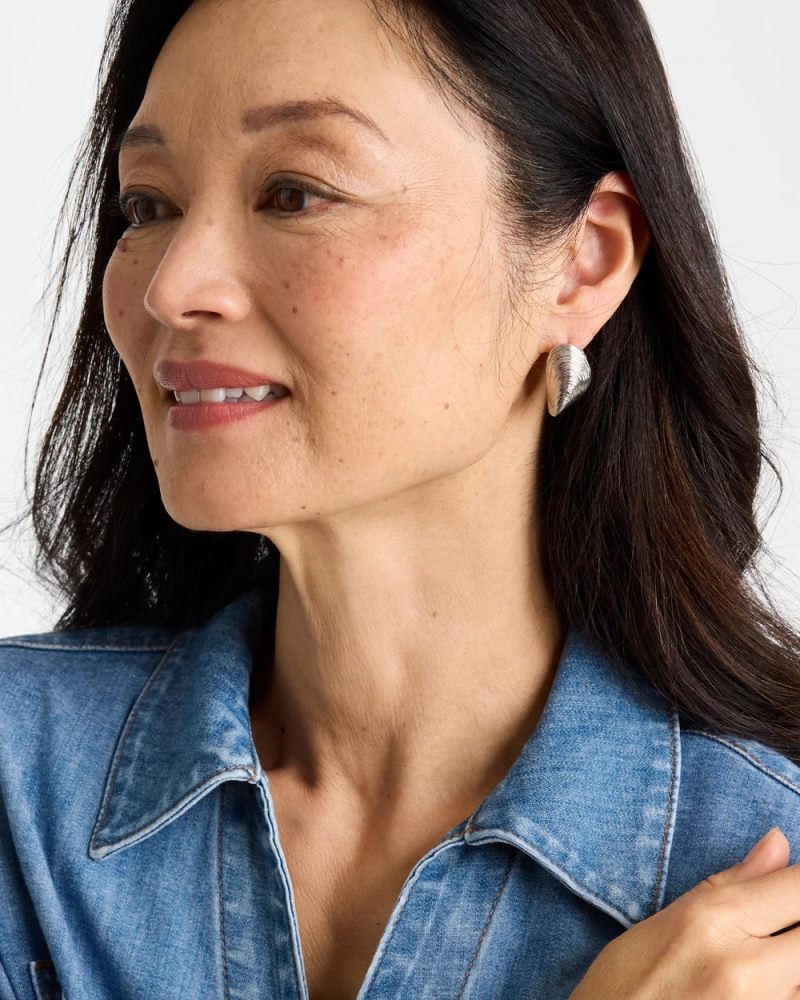 Chicos Mixed Metal Shell Earrings - MIXED METALS