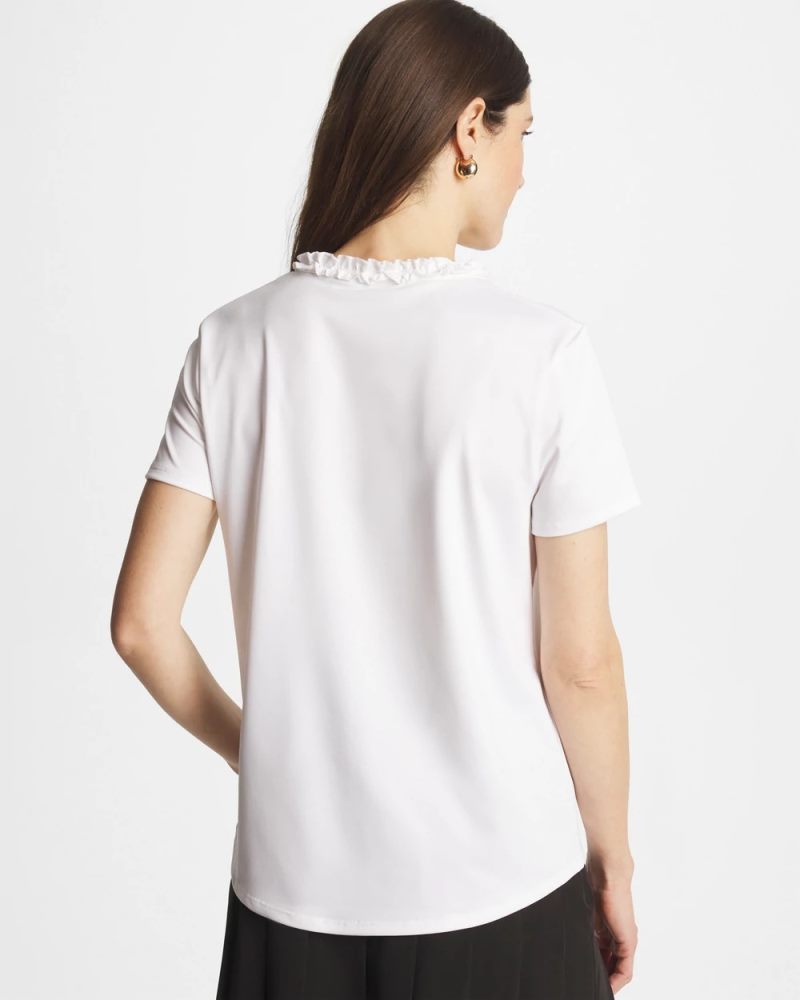 Chicos Zenergy® UPF Ruffle Polo - ALABASTER