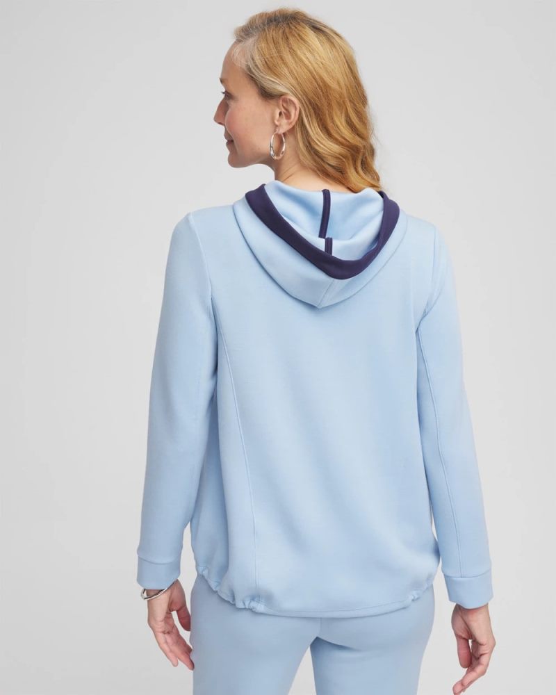 Chicos Zenergy® Soft Topaz Contrast Top - CRYSTAL TOPAZ