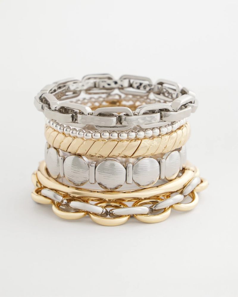 Chicos Open Link Stretch Bracelet - MIXED METALS