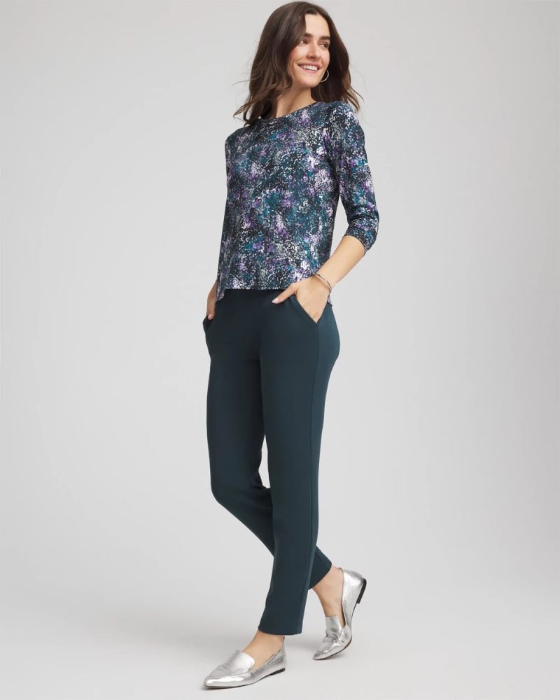 Chicos Zenergy® Soft Brushed Scattered Top - TEAL SHADOW