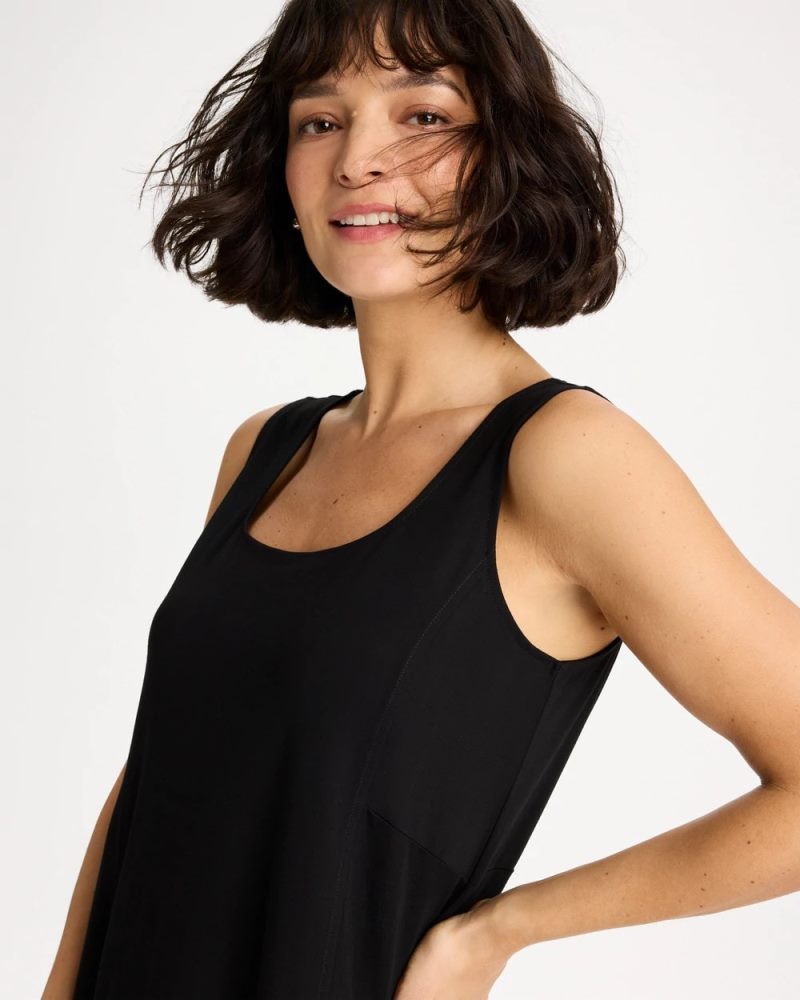 Chicos Ponte Seamed Maxi Dress - BLACK