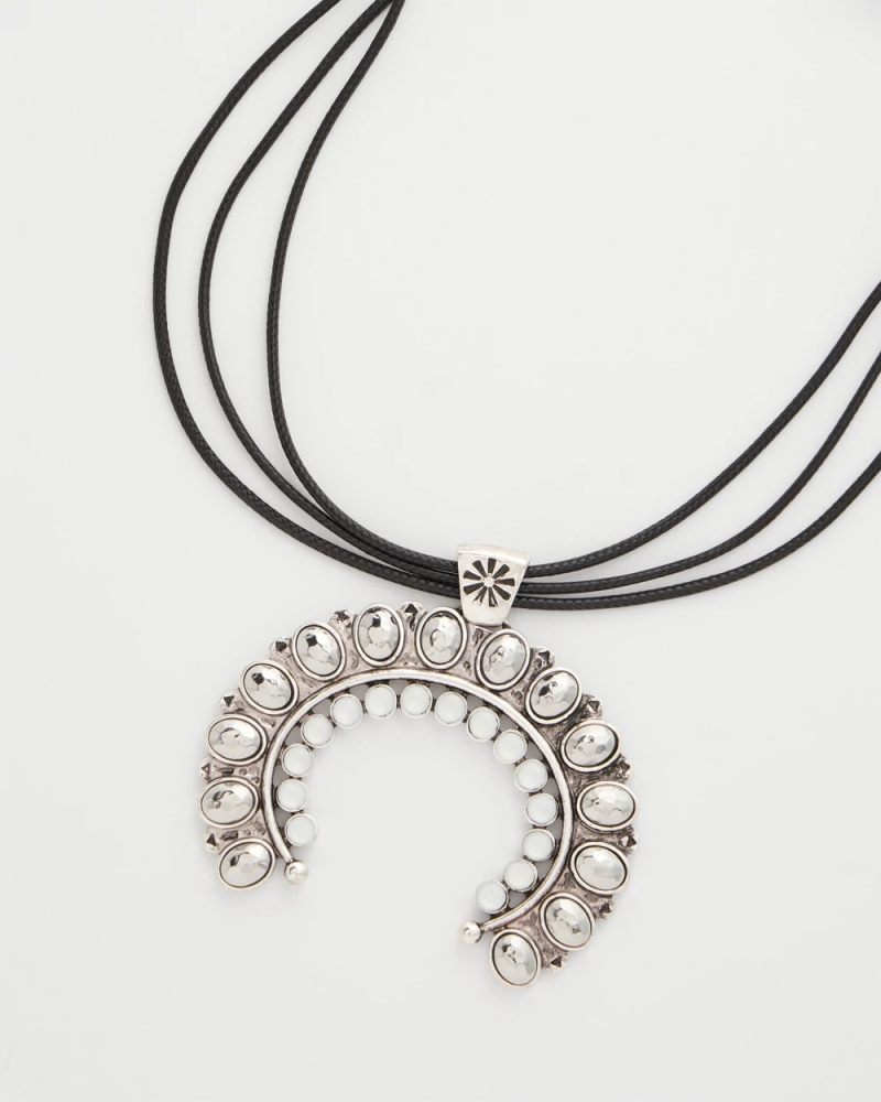 Chicos Short Horseshoe Pendant Necklace - SILVER